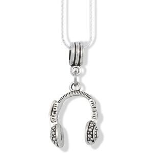 Headphones and Microphone Charm Snake Chain Necklace
